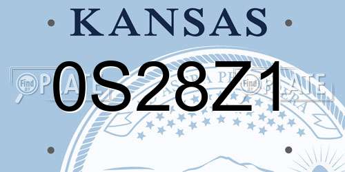 0S28Z1 Kansas License Plate