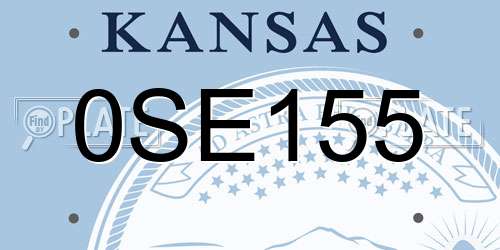 0SE155 Kansas License Plate