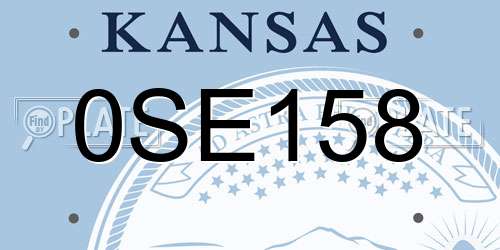 0SE158 Kansas License Plate
