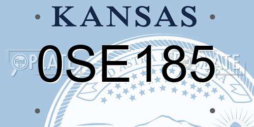 0SE185 Kansas License Plate