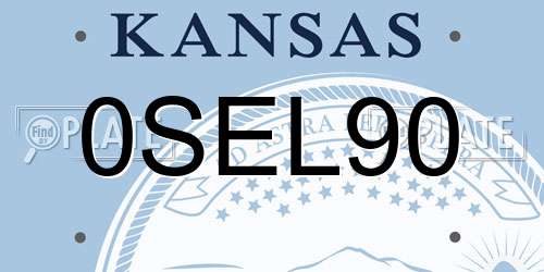 0SEL90 Kansas License Plate