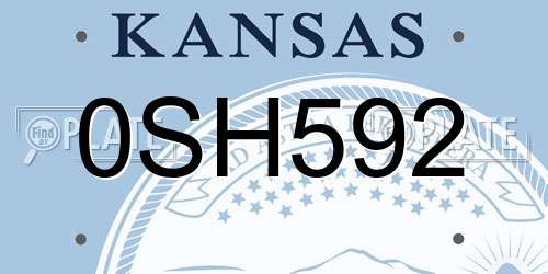 0SH592 Kansas License Plate