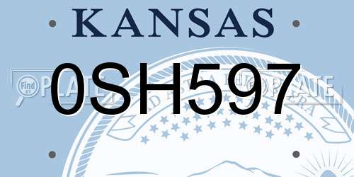 0SH597 Kansas License Plate