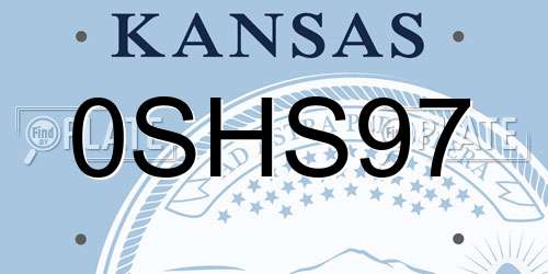 0SHS97 Kansas License Plate