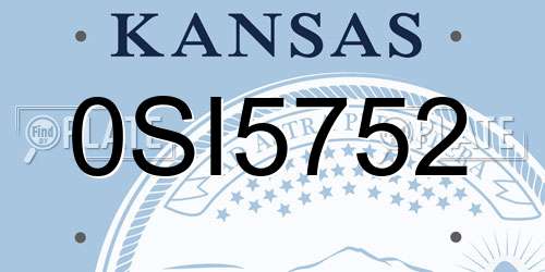 0SI5752 Kansas License Plate