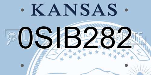 0SIB282 Kansas License Plate