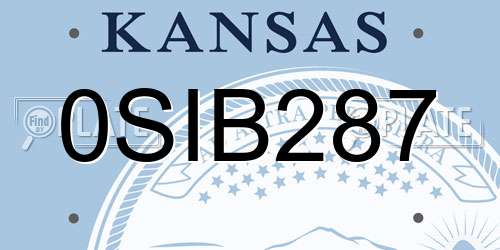 0SIB287 Kansas License Plate