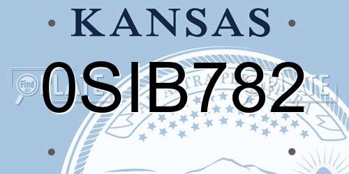 0SIB782 Kansas License Plate