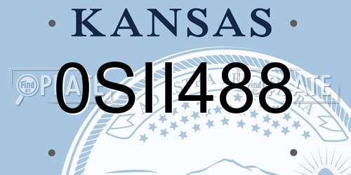 0SII488 Kansas License Plate