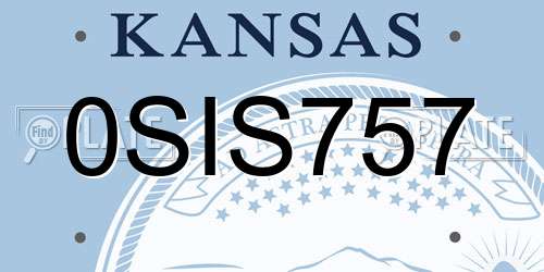 0SIS757 Kansas License Plate