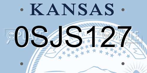 0SJS127 Kansas License Plate
