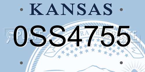0SS4755 Kansas License Plate
