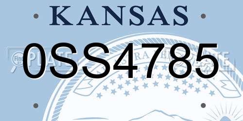 0SS4785 Kansas License Plate