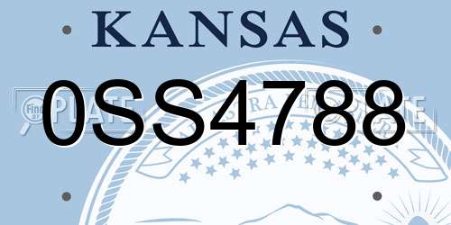 0SS4788 Kansas License Plate