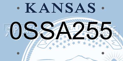 0SSA255 Kansas License Plate