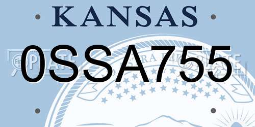 0SSA755 Kansas License Plate