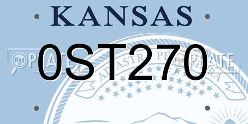 0ST270 Kansas License Plate
