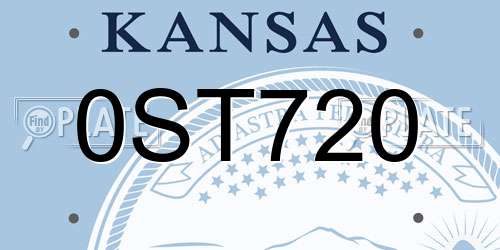 0ST720 Kansas License Plate