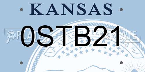 0STB21 Kansas License Plate