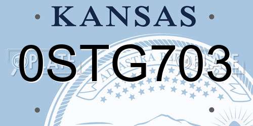 0STG703 Kansas License Plate