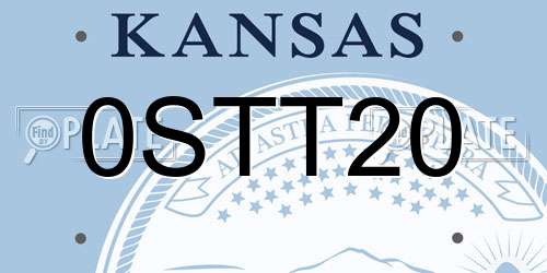 0STT20 Kansas License Plate