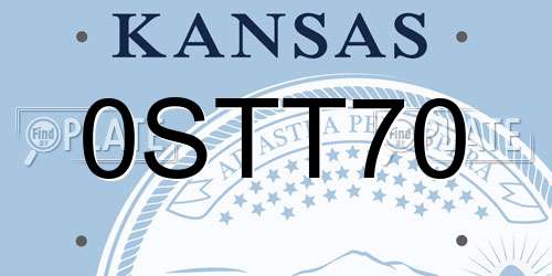 0STT70 Kansas License Plate