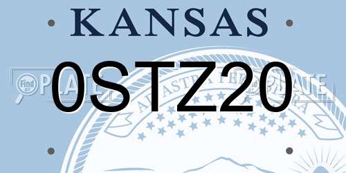 0STZ20 Kansas License Plate