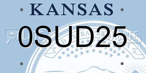 0SUD25 Kansas License Plate