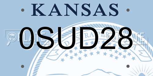 0SUD28 Kansas License Plate