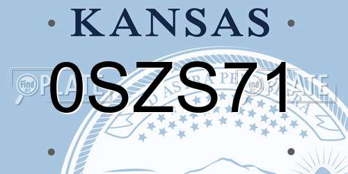 0SZS71 Kansas License Plate