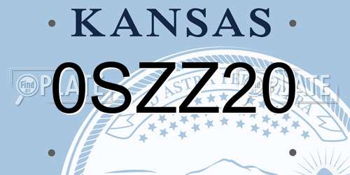 0SZZ20 Kansas License Plate