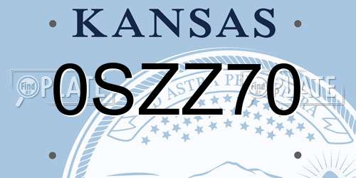 0SZZ70 Kansas License Plate