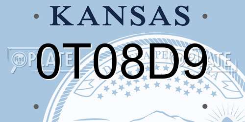 0T08D9 Kansas License Plate