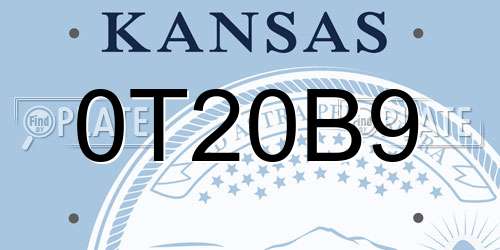 0T20B9 Kansas License Plate