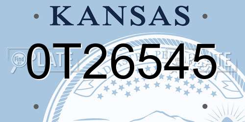 0T26545 Kansas License Plate