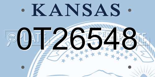 0T26548 Kansas License Plate