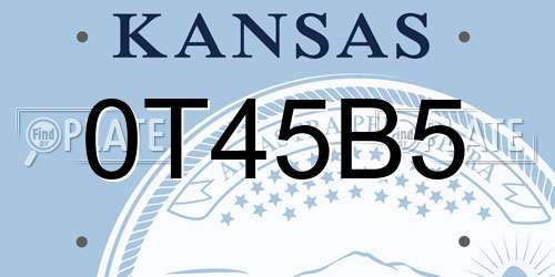 0T45B5 Kansas License Plate