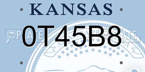 0T45B8 Kansas License Plate