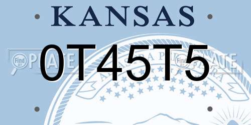 0T45T5 Kansas License Plate