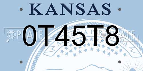 0T45T8 Kansas License Plate