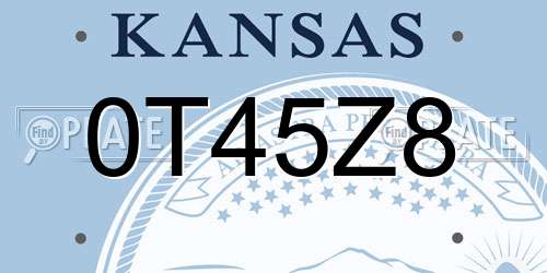 0T45Z8 Kansas License Plate
