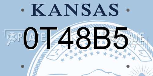 0T48B5 Kansas License Plate