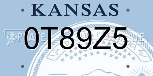 0T89Z5 Kansas License Plate