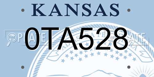0TA528 Kansas License Plate