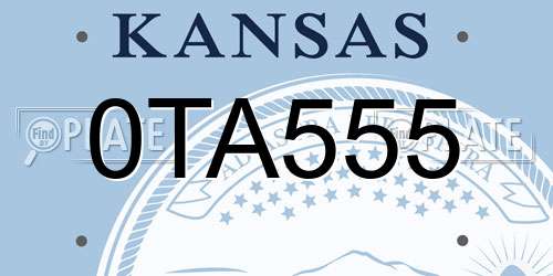 0TA555 Kansas License Plate