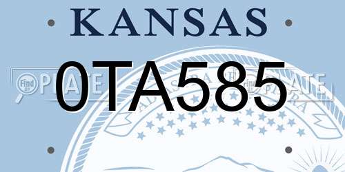 0TA585 Kansas License Plate