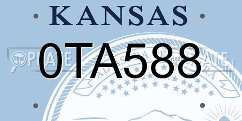 0TA588 Kansas License Plate