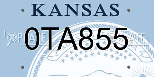 0TA855 Kansas License Plate