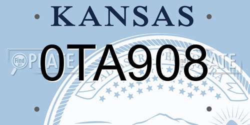0TA908 Kansas License Plate