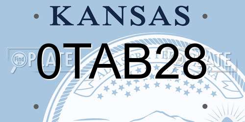0TAB28 Kansas License Plate